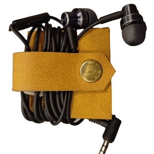 Organizador exclusivo de auriculares hecho a mano de cuero puro del fabricante 100% de alta calidad para viajes y uso diario - Product Image 5