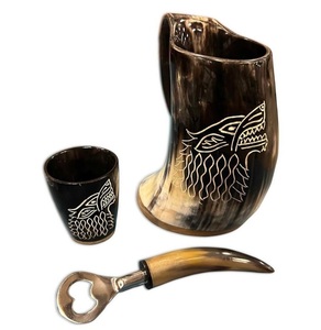 Meilleure vente de haute qualité Nouveau style Viking Horn Tankard Buffalo Horn Mug Medieval Beer Mug Direct From Factory by Address Craft - Product Image 6