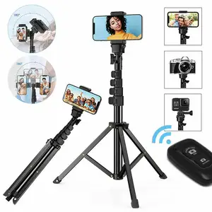2em1 design portátil selfie vara tripé com suporte do telefone universal fotografia tripé tripé flexível para o telefone DSLR câmera