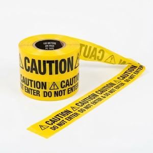 Cinta de Barricada Amarilla de PE de 100m - Cinta de Advertencia de Alta Resistencia para Barrera de Seguridad en Obras de Construcción - Product Image 1