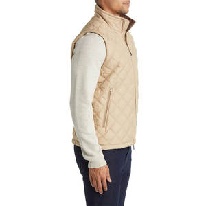 Gilet matelassé respirant pour homme de grande taille, col montant zippé, capuche, activités de plein air d'hiver, service OEM disponible - Product Image 3