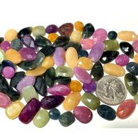 Saphirs naturels facettés en vrac de qualité AAA, multicolores, pour la fabrication de bijoux