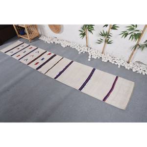 Moderno Vintage 1,6x8,7 pies alfombra turca hecha a mano clásico rectángulo Patchwork diseño lana poliéster Material látex para vivir - Product Image 3