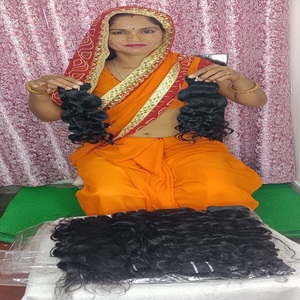 Pas cher en gros brut non transformé 100% cuticule aligné naturel indien vendeurs machine double trame vague profonde Extensions de cheveux humains - Product Image 2