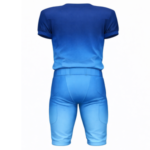 Uniforme de Fútbol Americano OEM Azul Cielo Degradado, Jersey Sublimado con Efecto Ombré y Pantalones de Juego Acolchados - Product Image 3