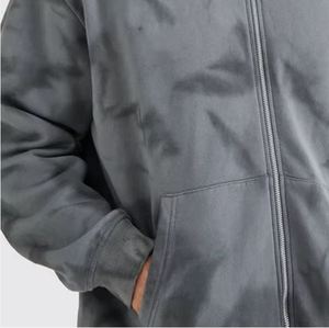 ชุดวอร์มลำลองมีฮู้ดสำหรับผู้ชาย ผ้าฝ้าย 100% เป็นมิตรกับสิ่งแวดล้อม ลายพิมพ์สีพื้นแบบฟอกสี สำหรับฤดูหนาว เหมาะสำหรับการวิ่งจ๊อกกิ้ง สินค้ามาใหม่ - Product Image 5