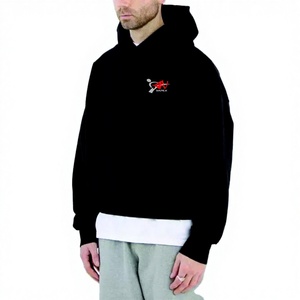 Sweat à capuche court pour homme en coton 100% de haute qualité, respirant, uni, coupe ample et oversize, 500GSM, poids lourd, col à capuche - Product Image 1