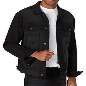 Service OEM Vestes en jean pour hommes avec décoration à motif de col montant Vente entière Street/Wear/Party Wear Wear - Product Image 1