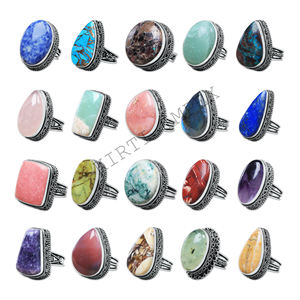 แหวนเงินชุบทองเหลืองประดับคริสตัลหลากสีขนาดใหญ่ ดีไซน์แบบซ้อนกันได้ งานฝีมือ สำหรับโอกาสพิเศษ - Product Image 3