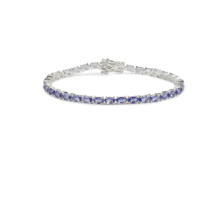Pulsera de tenis de tanzanita en plata de ley de 7.74 quilates - Product Image 1