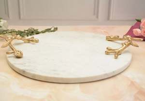 ถาดเสิร์ฟของตกแต่งทำด้วยมือทำจากหินอ่อนธรรมชาติที่เป็นมิตรกับสิ่งแวดล้อมโดยช่างฝีมือ - Product Image 3