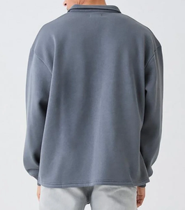 Wholesale Clothing OEM Factory High Quality Long Sleeve Polo Oversize Uniform Jersey Men Basics Sweatshirts 2026 Hip Hop Shirts - Product Image 3