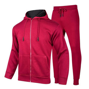 Nueva temporada de invierno, ropa de moda para hombre, chándales con cremallera personalizados, 100% algodón polar, ropa informal lisa en blanco, Color sólido - Product Image 1