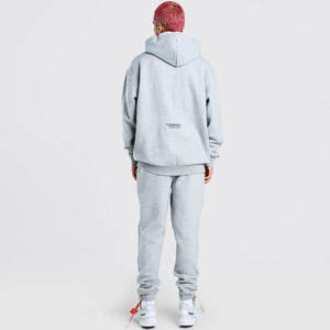 Ensemble de survêtement pour homme à capuche d'hiver OEM, personnalisable, deux pièces, pantalon de jogging évasé, streetwear, 100% coton - Product Image 2