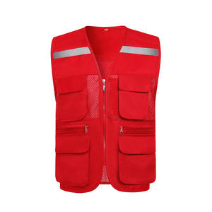 Gilet de travail haute visibilité sans manches avec fermeture éclair, vestes de sécurité pour la construction, bandes réfléchissantes, gilet avec bandes réfléchissantes - Product Image 5