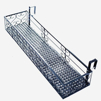 Jardinière en fer à suspendre pour balcon, patio, terrasse, jardin, décorative, en métal noir, pour la vente en gros