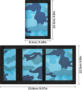 Portefeuille Oxford unisexe avec fermeture à loquet, porte-cartes fin, fermeture éclair, porte-clés, motif en polyester, pochette courte multifonctionnelle et portable - Product Image 2