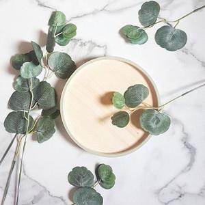 Plateau rond à fruits en bois d'acacia, simple, en bois massif, pour collations, desserts, produits pour la cuisine - Product Image 3