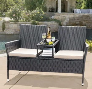 Nuevo diseño de Banco de mimbre 175X66X73Cm sofá conjunto muebles silla Benchlove diseño personalizado muebles de mimbre hechos en Vietnam - Product Image 2