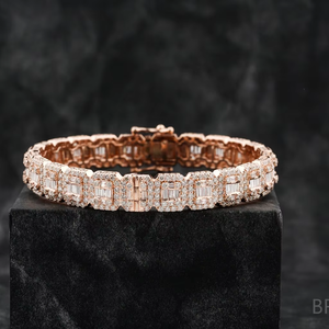 Pulsera Cubana VVS con Diamantes Naturales, Dos Hileras, Corte Brillante, Plateada, Color H, Oro Blanco Sólido de 10k-14k, Joyas Luxira Hip - Product Image 1