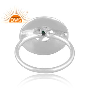 Hot selling fine sterling silver natural <b>Green</b> Onyx gemstone stackable ring custom <b>jewelry</b> manufacturer - Product Image 4