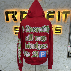 Design personnalisé meilleur matériel tarifs de gros haute qualité 500 GSM coton polaire personnalisé sérigraphie fermeture éclair sweats à capuche - Product Image 2