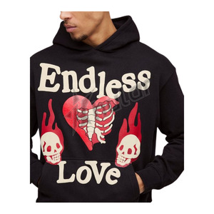 OEM Custom Men's 100% Cotton 500gsm Pullover Sweatshirt Oversized Hoodie Embroidered for Puff <b>Print</b> Logo Plus Size Unisex for - Product Image 2