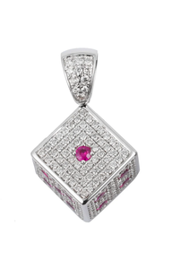 Colgante de Plata de Ley 925 y oro Hip Hop, colgante de dados de diamantes y piedras preciosas, piedra de moissanita a la moda - Product Image 2