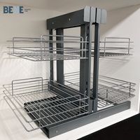 Panier coulissant moderne en plastique pour cuisine, solution écologique pour les coins morts, Magic Corner pour armoire de cuisine