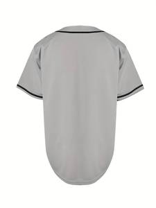 <b>Dropshipping</b> Men's Baseball Jersey Button Down Shirts Short Sleeve Hip Hop Sports Uniforms Custom Baseball Blank Custom Jersey - Product Image 3