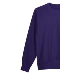 Sweat-shirt en polaire violet pour homme, col rond, pull à manches longues, décontracté, en coton doux, chaud pour l'hiver, conception personnalisée OEM - Product Image 4