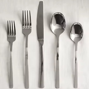 Ensemble de couverts en acier inoxydable de qualité vintage plaqué argent pour la maison, l'hôtel ou le mariage, comprend cuillère, fourchette, couteau - Product Image 1