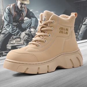 Bottes <span class=keywords><strong>de</strong></span> sécurité <span class=keywords><strong>de</strong></span> randonnée GUYISA couleur camel, tige en microfibre, semelle en TPR, antistatiques, pour l'hiver - Product Image 6