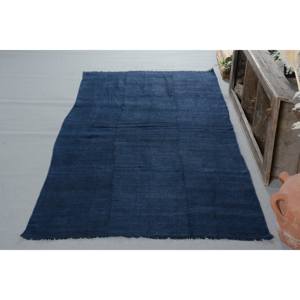 Alfombra turca Vintage moderna de 4,6x10,1 pies, lana hecha a mano, patrón de retazos rectangular grande, negro para pasillo de noche, 4,6x10,1 pies - Product Image 2