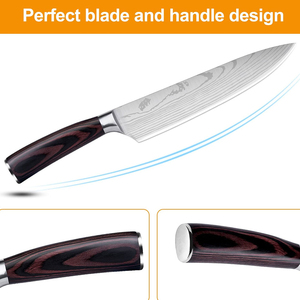 Cuchillo de Chef profesional de borde afilado duradero con mango de madera hecho a mano en Pakistán hoja de acero de Damasco Apto para lavavajillas - Product Image 4