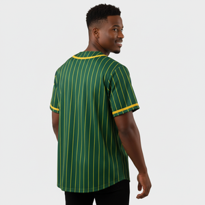 Maillot de baseball athlétique style rétro OEM, respirant, léger, à manches courtes, personnalisable, antibactérien, à rayures, prêt pour le jour du match - Product Image 6