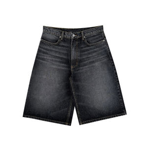 Short unisexe en jean longueur genou quatre poches Short en coton spandex Street Wear Denim Short - Product Image 3