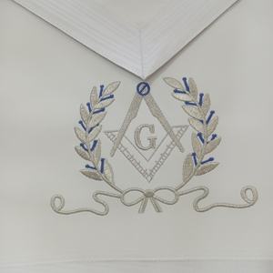 Delantal Masónico Bordado de Maestro Masón Blanco - Product Image 3
