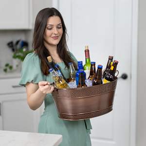 Stainless Steel Copper Modern Eco-Friendly Virgin Craft Wine <b>Cooler</b> Bucket | for Ice Tub Party Tub Beverage <b>Cooler</b> - Product Image 4