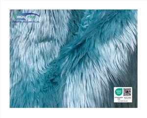 Fourrure synthétique en polyester/acrylique à poils longs, tricotée, de haute qualité, couleur turquoise, pour tapis, jouets, vêtements, tissus d'ameublement et textiles de maison - Product Image 4