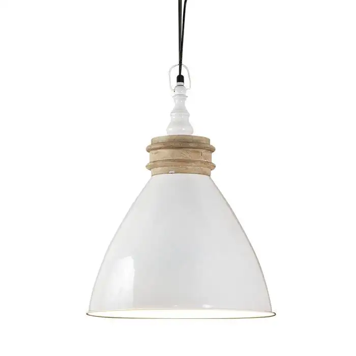 luxury Modern Indoor Lighting White Pendant Light / Metal Wood Ceiling Light / Shade Hanging Lamp in good price