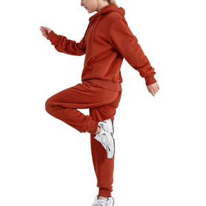 <b>Women's</b> 100% Cotton Gym Sports Tracksuit Set Solid Full Zipper <b>Jacket</b> Hoodie Jogger Plus Size Workout Streetwear for Running - Product Image 4