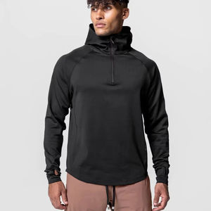 Crazy Muscle cuello alto media cremallera hombres Fitness Hoodie deportes y ocio camiseta suelta Fit Fitness Top - Product Image 1