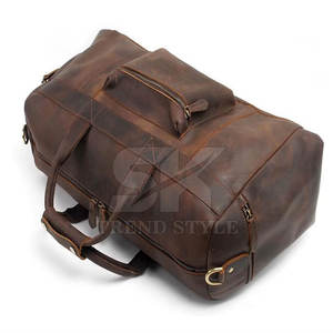 Sac de voyage en cuir tendance avec fermetures éclair robustes Sac de voyage en cuir parfait pour les voyages en voiture et en avion - Product Image 3