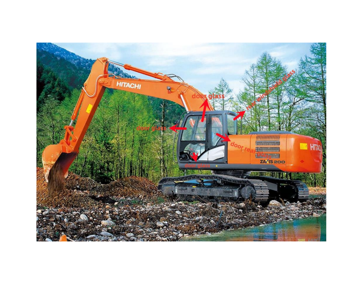 Buy In Bulk Hitachi Excavator Front Windshield Tempered Laminated