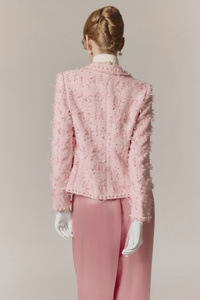 Veste élégante en tweed Elara de haute qualité pour femmes pour les services ODM d'automne et d'hiver avec décoration de perles Meilleur choix du Vietnam - Product Image 5