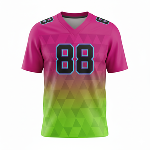 Maillots de football américain personnalisés sublimés, manches courtes, respirants, antibactériens, grande taille, logo avant pour les équipes - Product Image 5