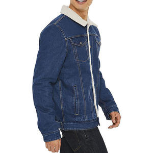 Veste en jean longue extensible sur mesure pour homme, veste en jean en coton bleu, veste en jean unie pour homme, taille plus - Product Image 4