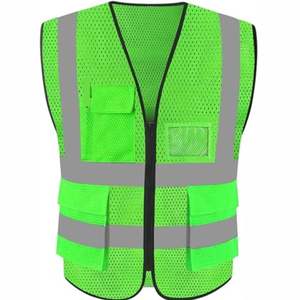 Chaleco de Trabajo Reflectante de Alta Visibilidad, Transpirable, Ignífugo, de Punto Personalizado de Primera Calidad con Bolsillos de MultiTex International - Product Image 5