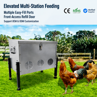 Mangeoire automatique pour poulets JH-Mech 50 LBS avec 8 ports anti-gaspillage, 4 réglages de hauteur, résistante aux intempéries